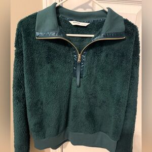 NWT Cozy Green Half-Zip pullover